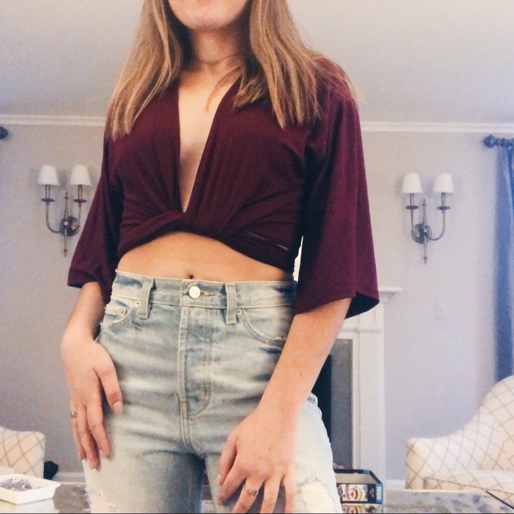 Diosa Maroon Wrap Top